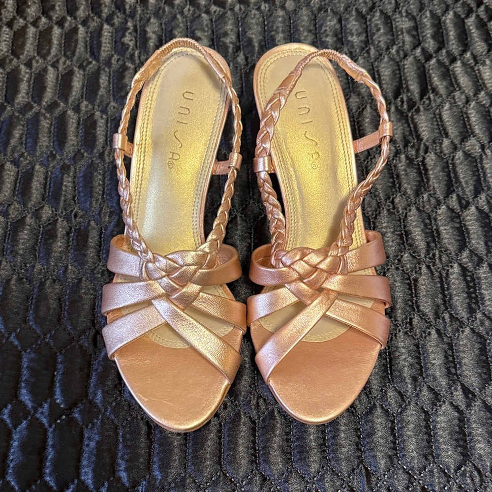 Unisa Women's Braided Rose Gold Sandals